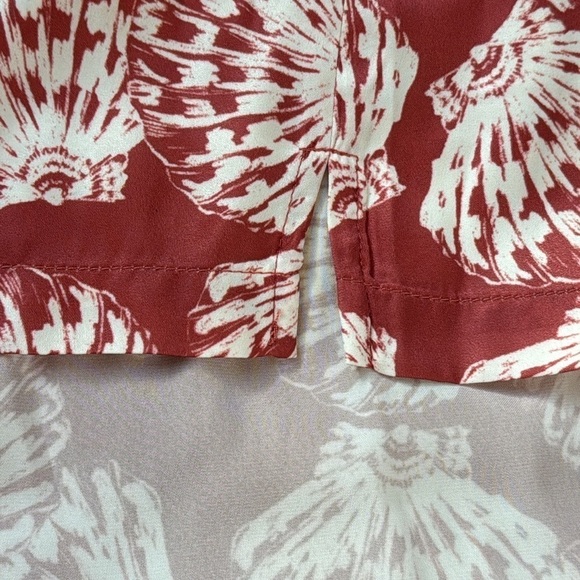 NWT Summersalt Cloud 9 Satin PJ top Long Sleeves Burgundy Seashell Print Medium - Picture 10 of 14